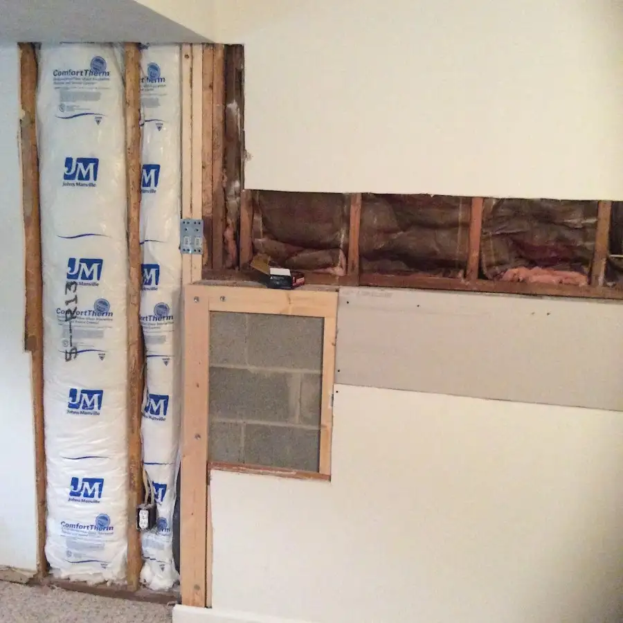 Wall insulation replacement during Contents Cleaning & Restoration in Braintree Town